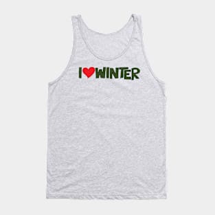 I Heart Winter Illustrated Text with a heart Tank Top